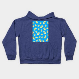 Silhouette Citrus Lemon Fruit Pattern Yellow, Pink and Blue Kids Hoodie